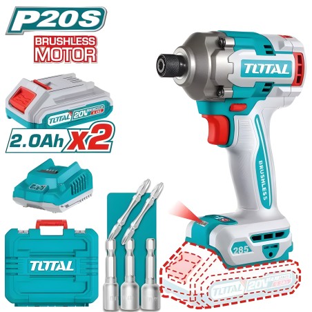 Atornillador de impacto 1/4'' brushless a batería TIRLI2028E | 20 V