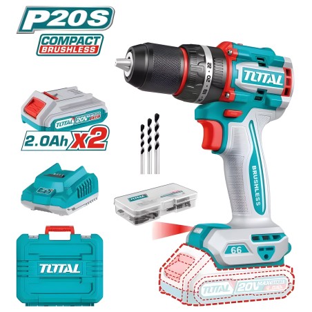 Taladro percutor brushless a batería TIDLI20668E | 20 V