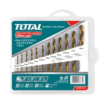 Juego de 12 brocas para metal TACSD0125 | HSS