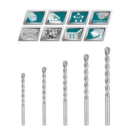 Juego de 5 brocas para porcelana TACSD7156 | HSS