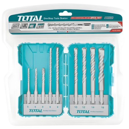Juego de 9 brocas SDS Plus para hormigón TACSDL30901 | HSS