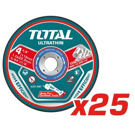 Caja de 25 discos de corte TAC11011525 | 115 mm