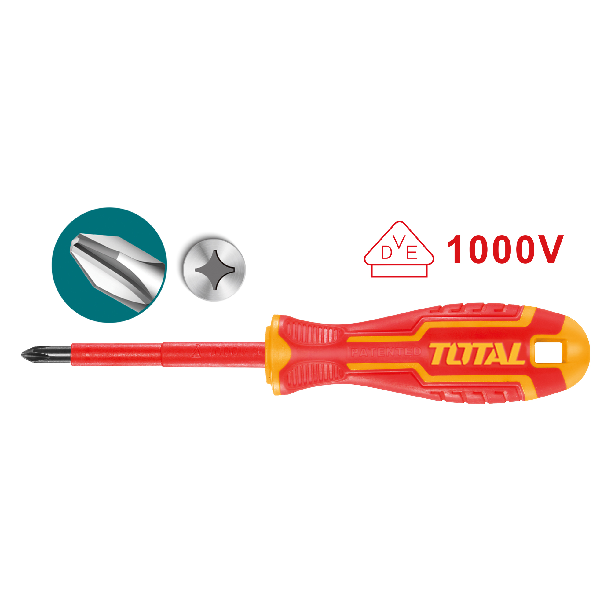 Destornillador aislado Phillips THTISPH | PH2 x 100 mm | Cromo-vanadio (Cr-V)