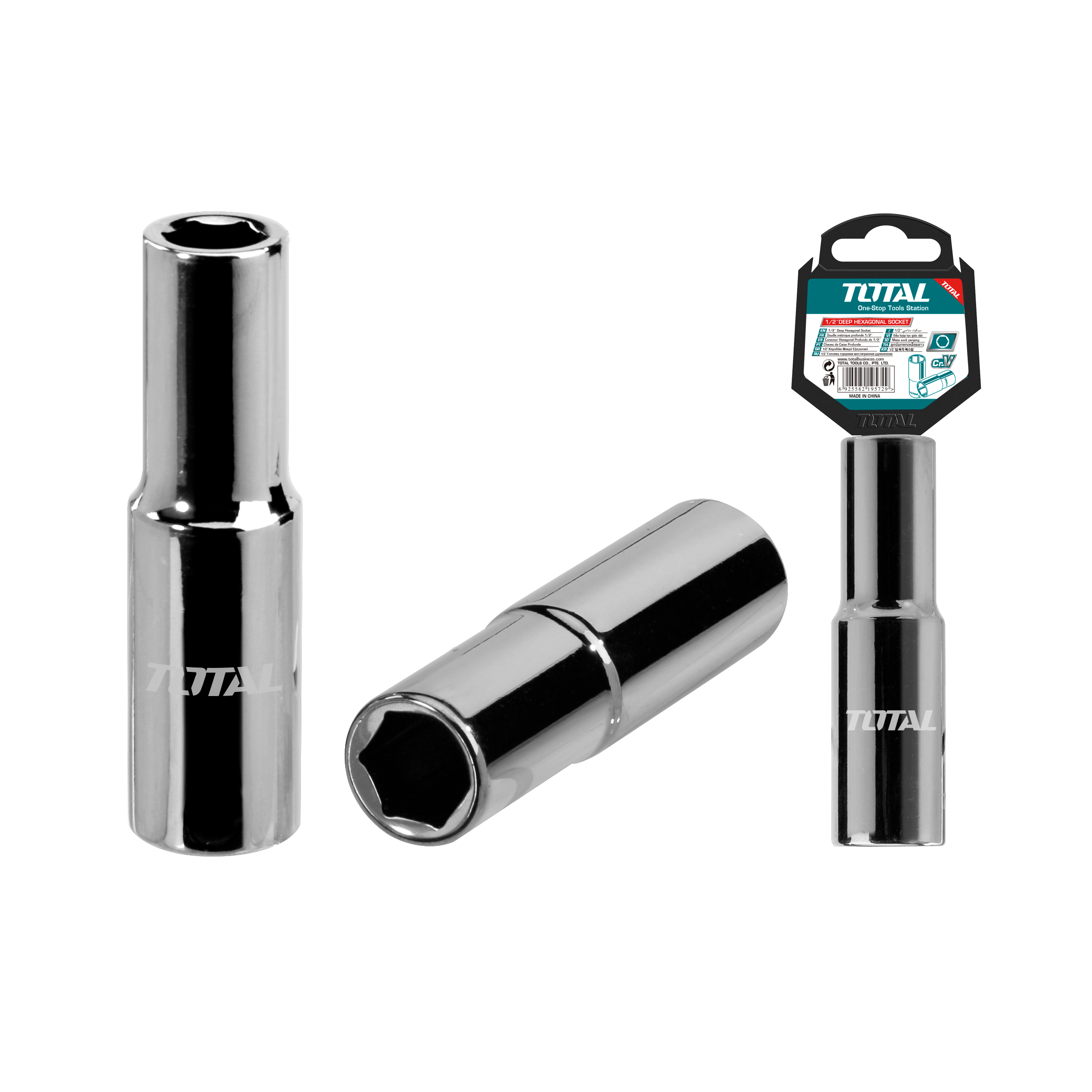 Vaso hexagonal largo 1/2'' THTST12L | Inserción 1/2 de 18 mm | CR-V (50BV30)