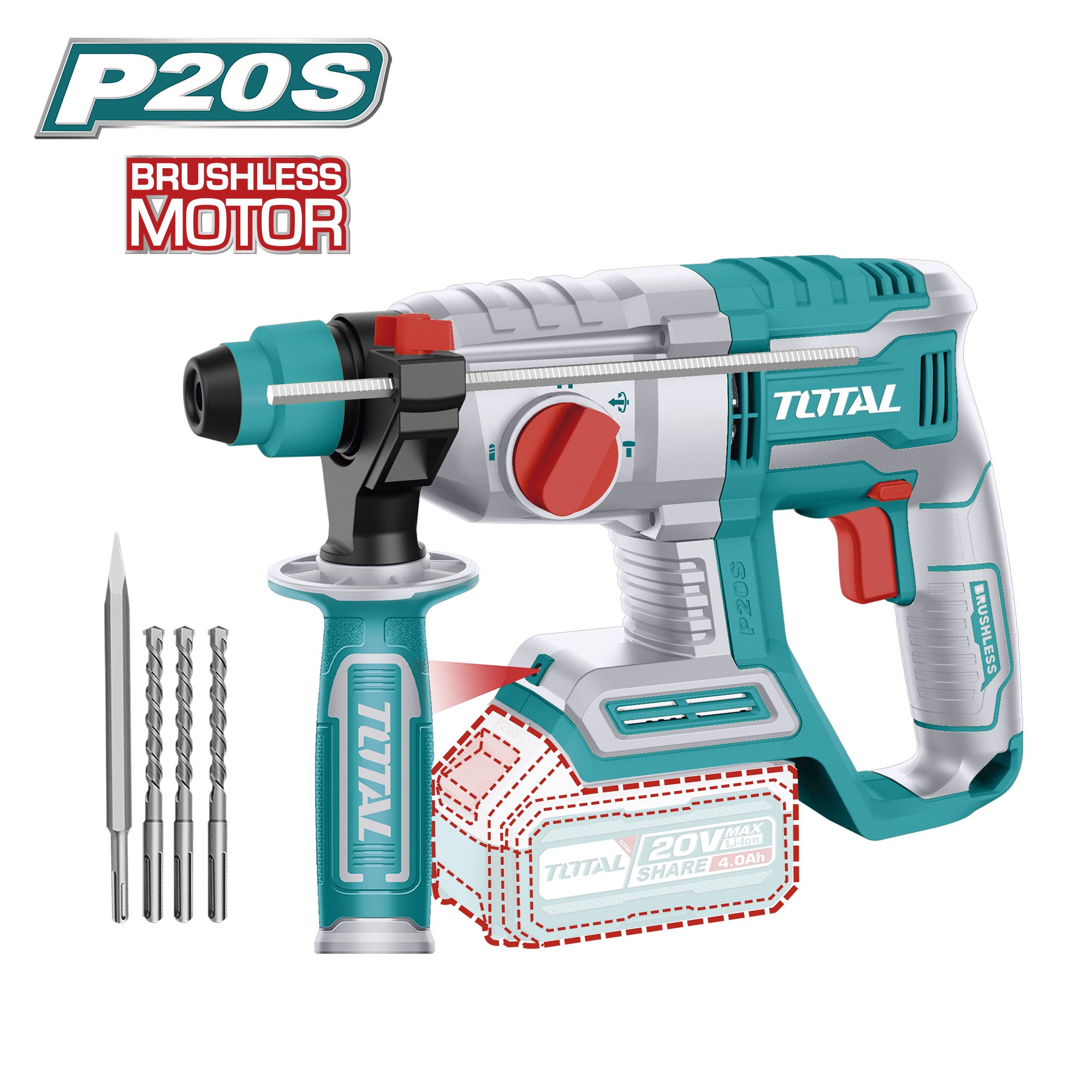 Martillo perforador brushless a batería TRHLI20208 | 20 V