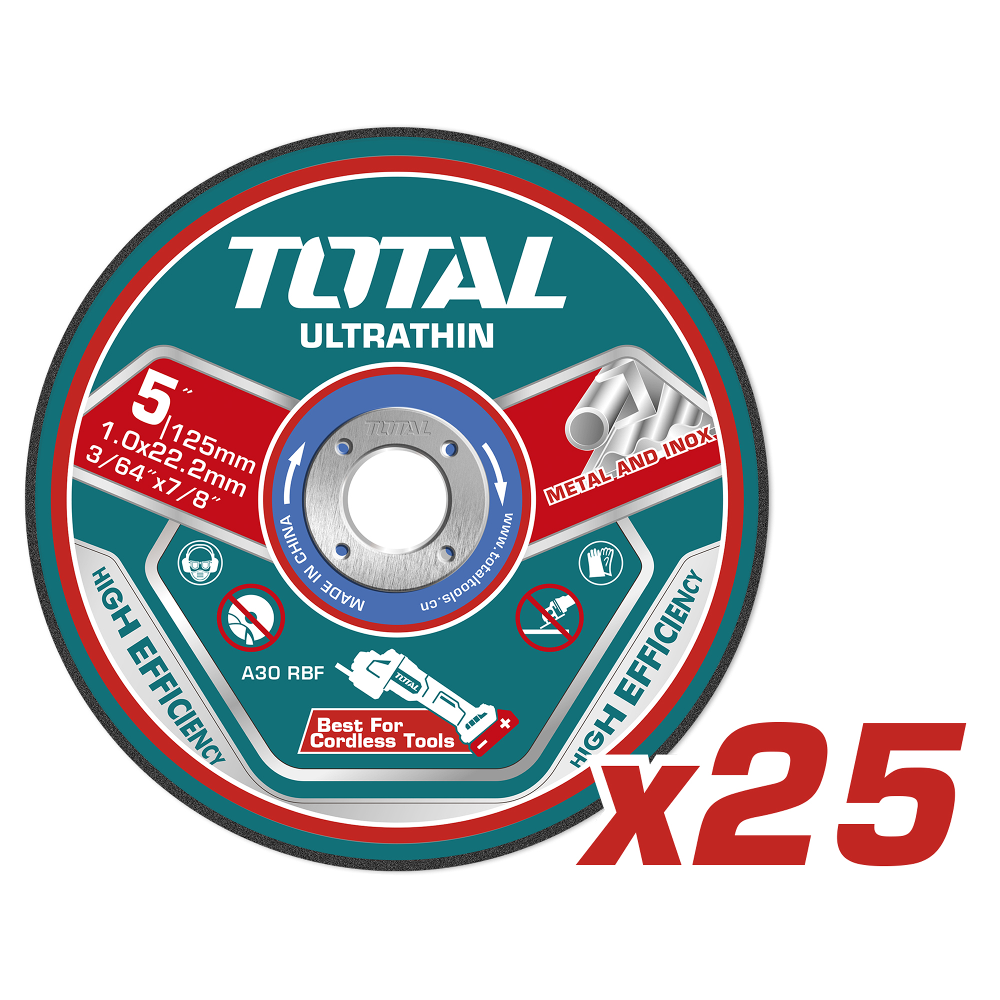 Caja de 25 discos de corte  TAC21012525 | Ø125 mm