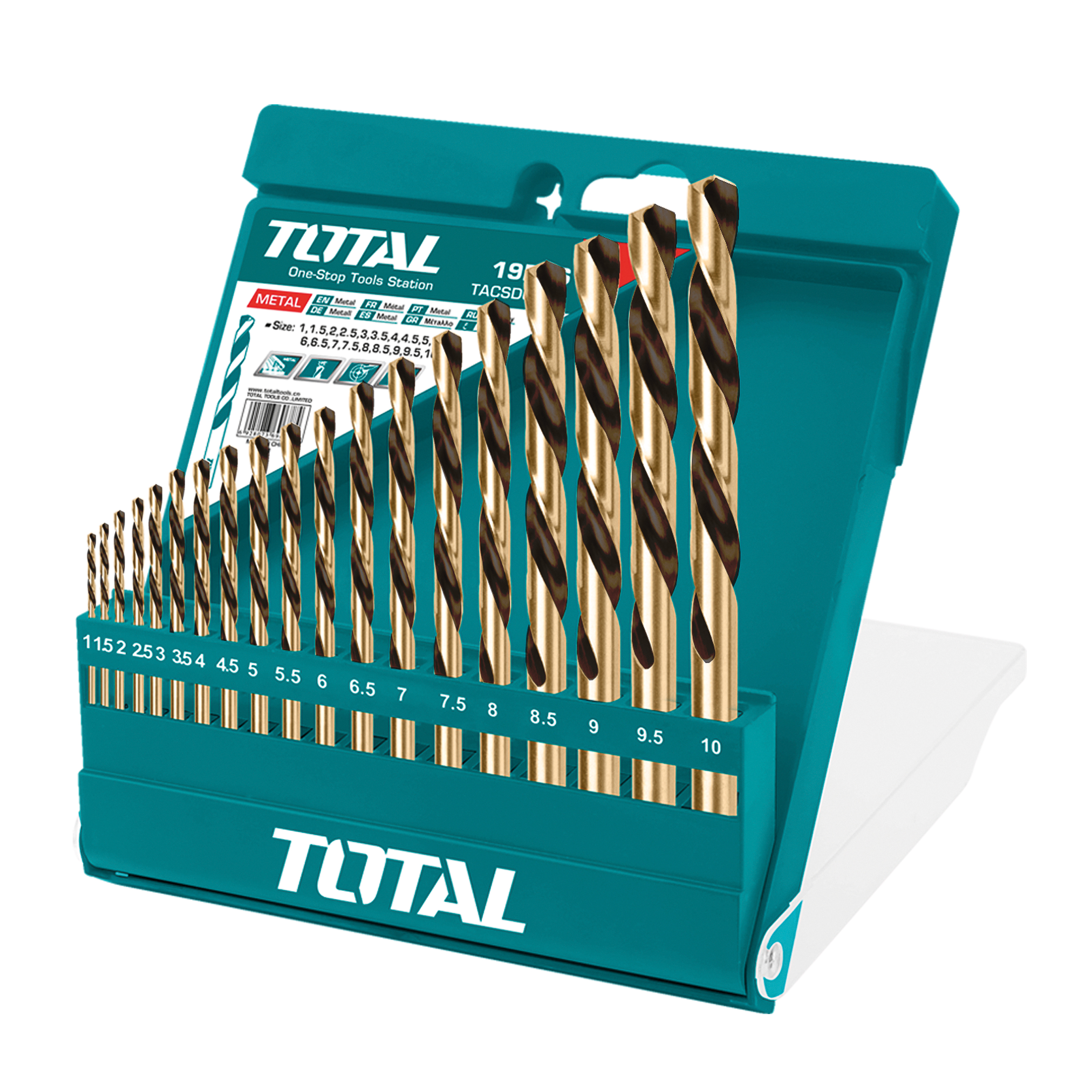 Juego de 19 brocas para metal TACSD0195 | HSS