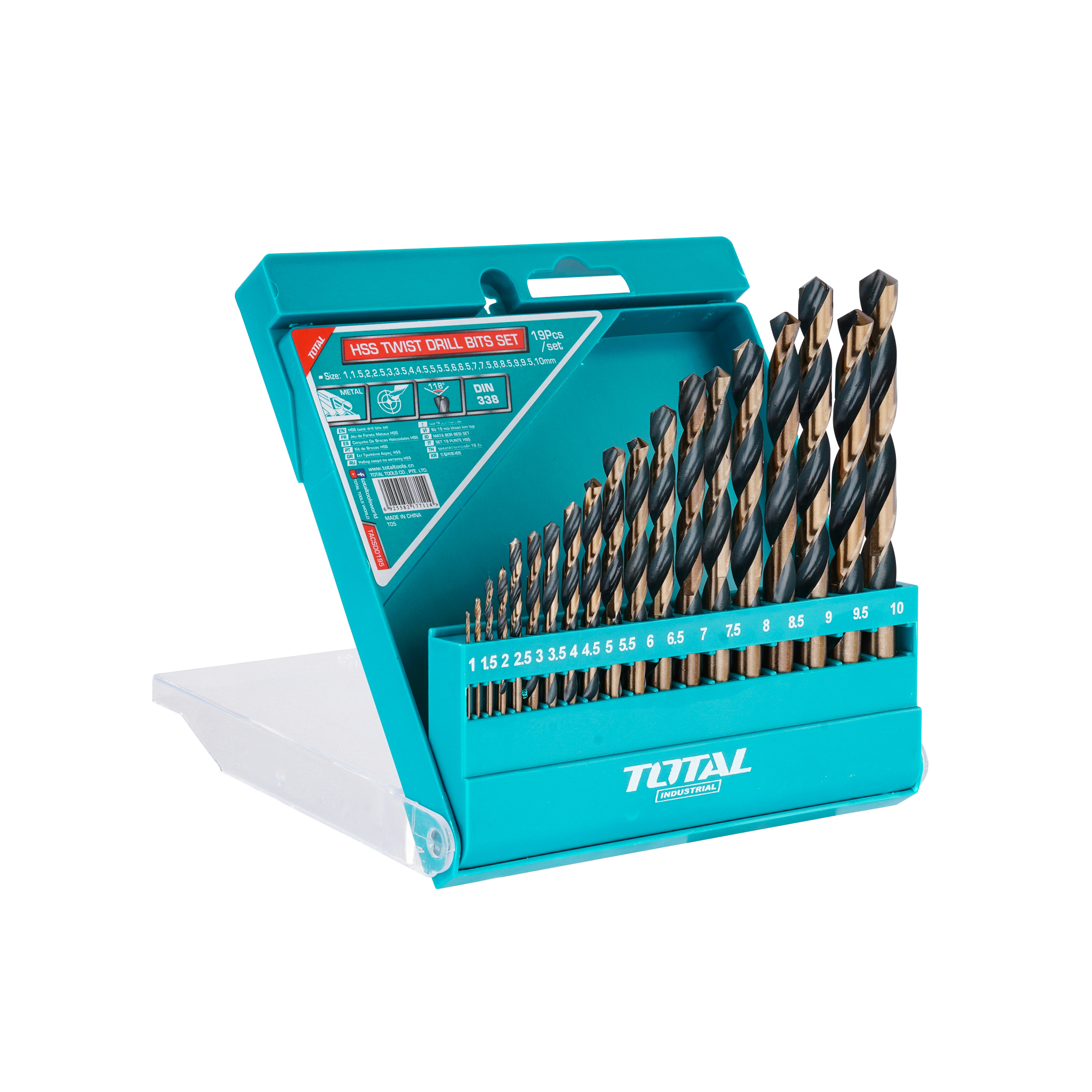 Juego de 19 brocas para metal TACSD0195 | HSS