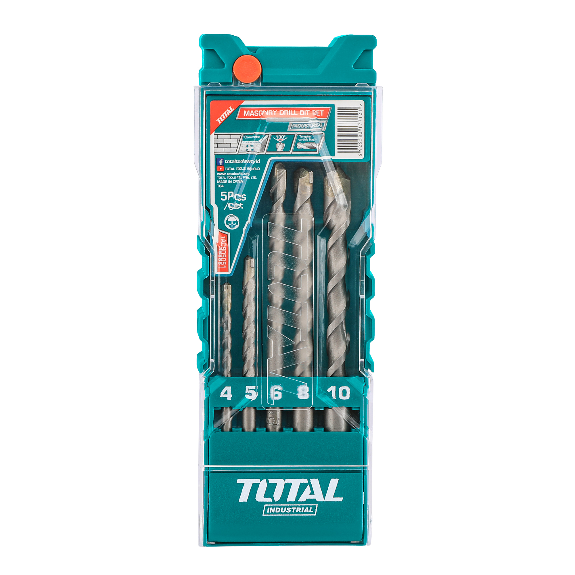 Juego de 5 brocas para paredes TACSD5051 | HSS