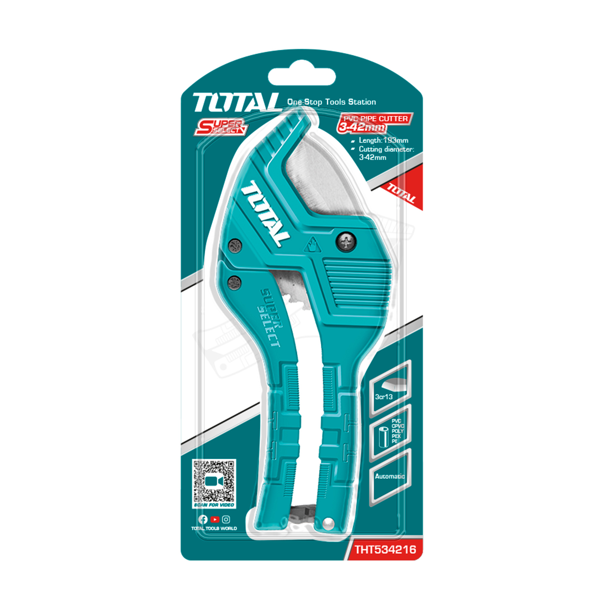 Alicate cortador de tubos de PVC THT534216 | 42 mm | Aluminio