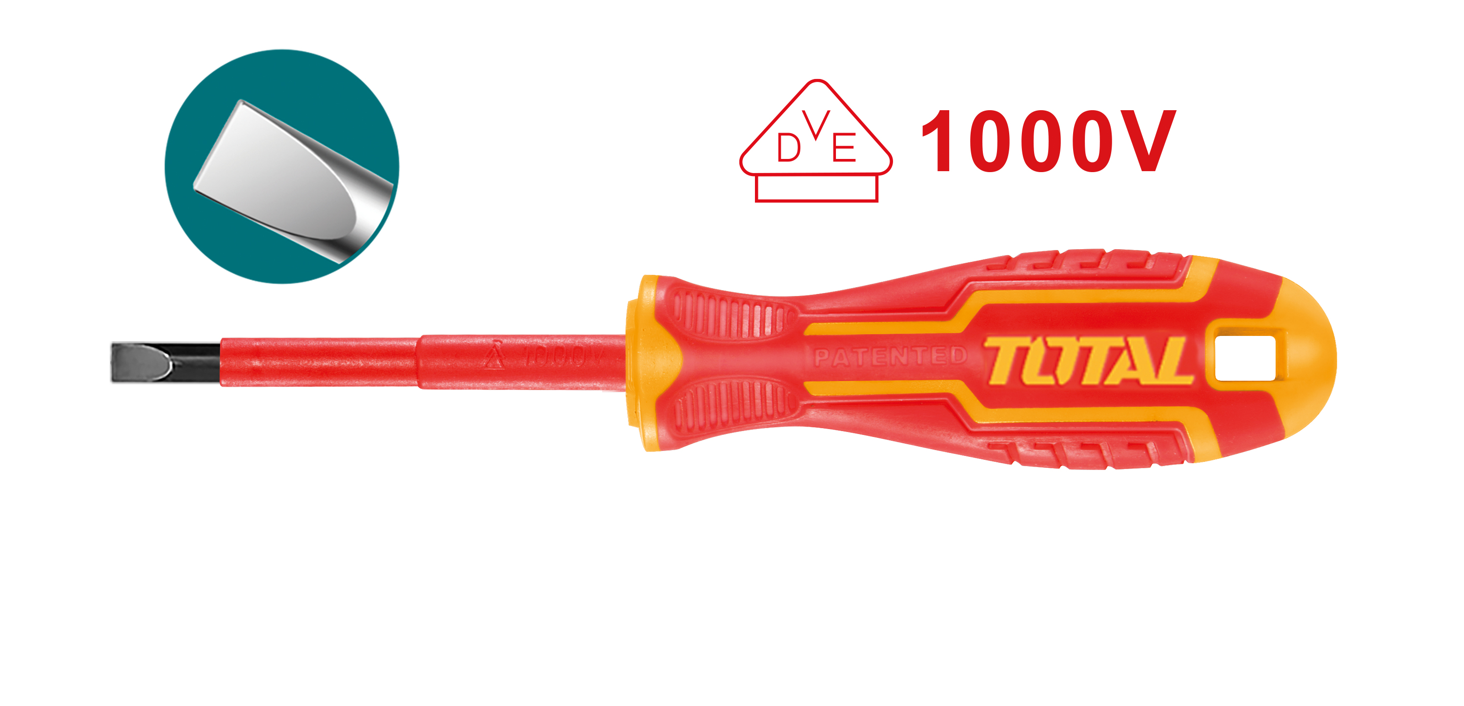 Destornillador aislado plano THTIS | SL4 x 100 mm | Cromo-vanadio (Cr-V)