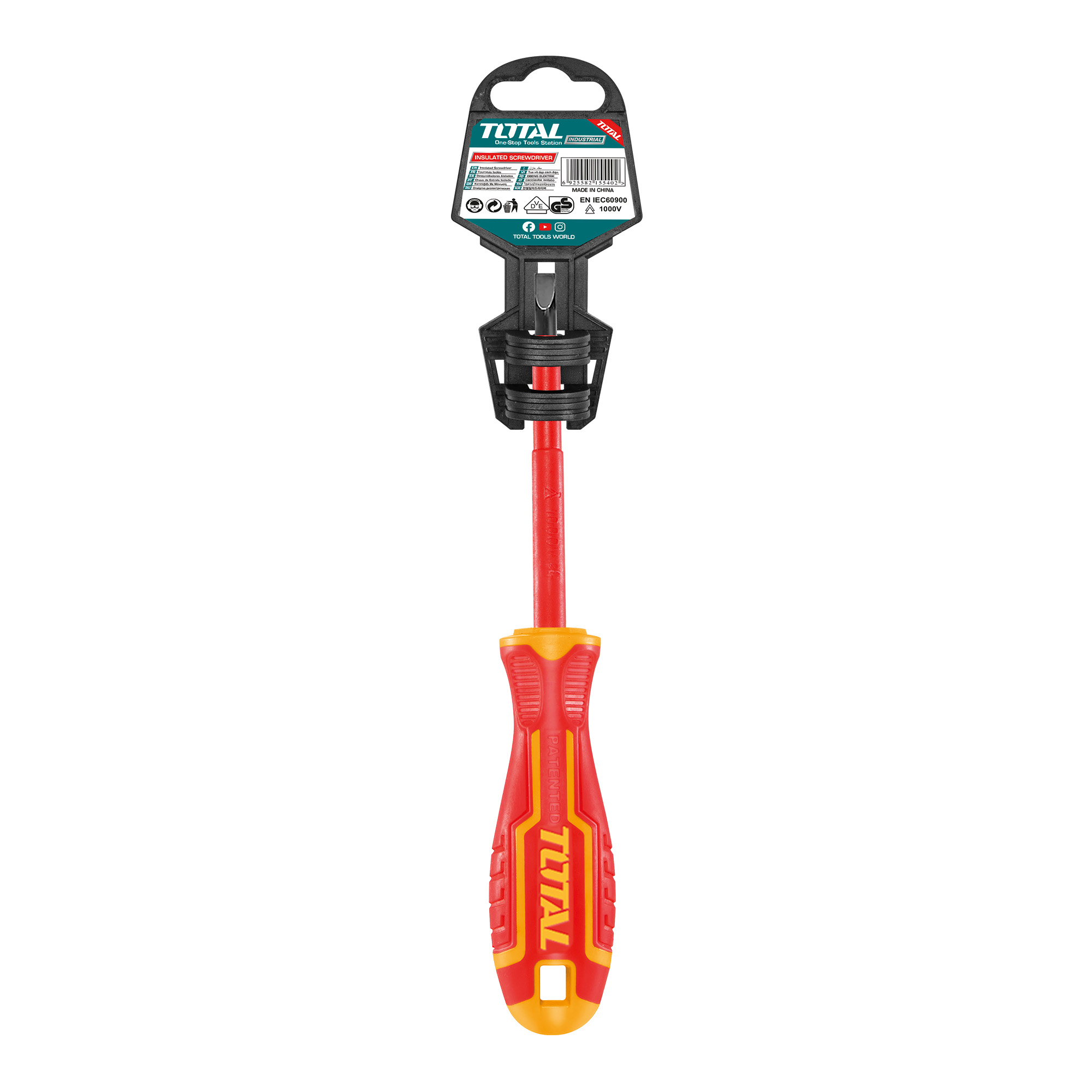 Destornillador aislado plano THTIS | SL5,5 x 125 mm | Cromo-vanadio (Cr-V)