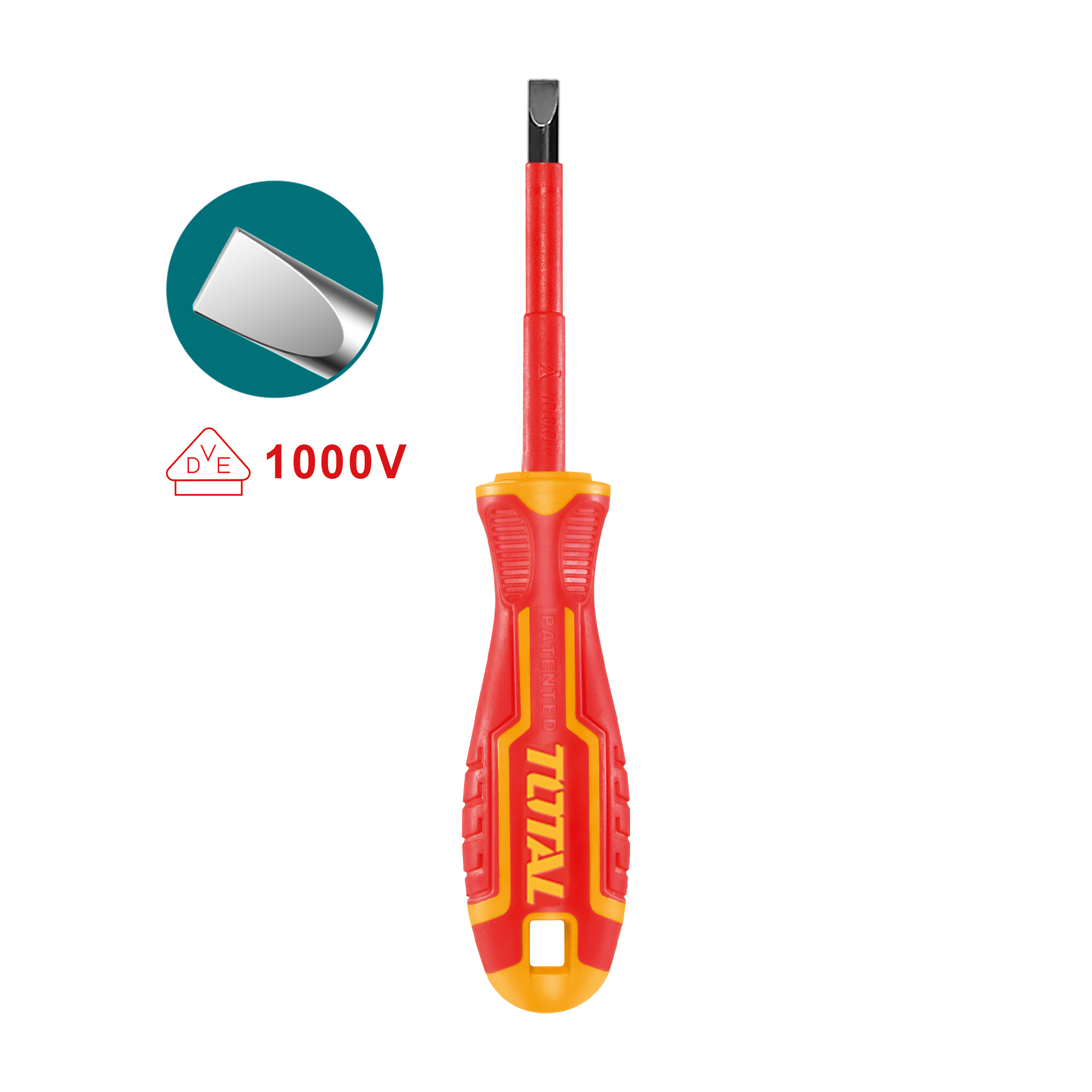 Destornillador aislado plano THTIS | SL6 x 150 mm | Cromo-vanadio (Cr-V)