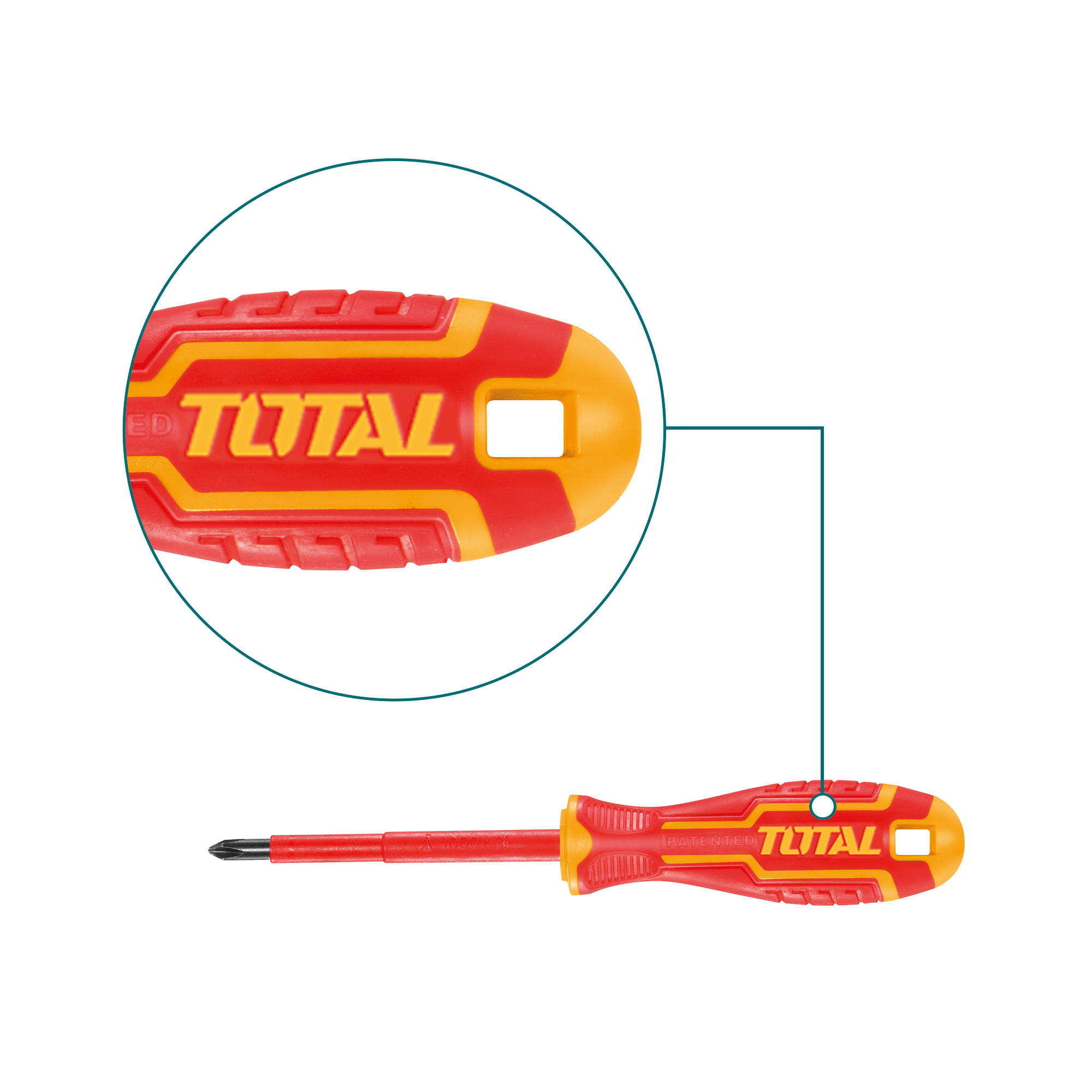 Destornillador aislado pozidrive THTISPZ | PZ2 x 100 mm | Cromo-vanadio (Cr-V)