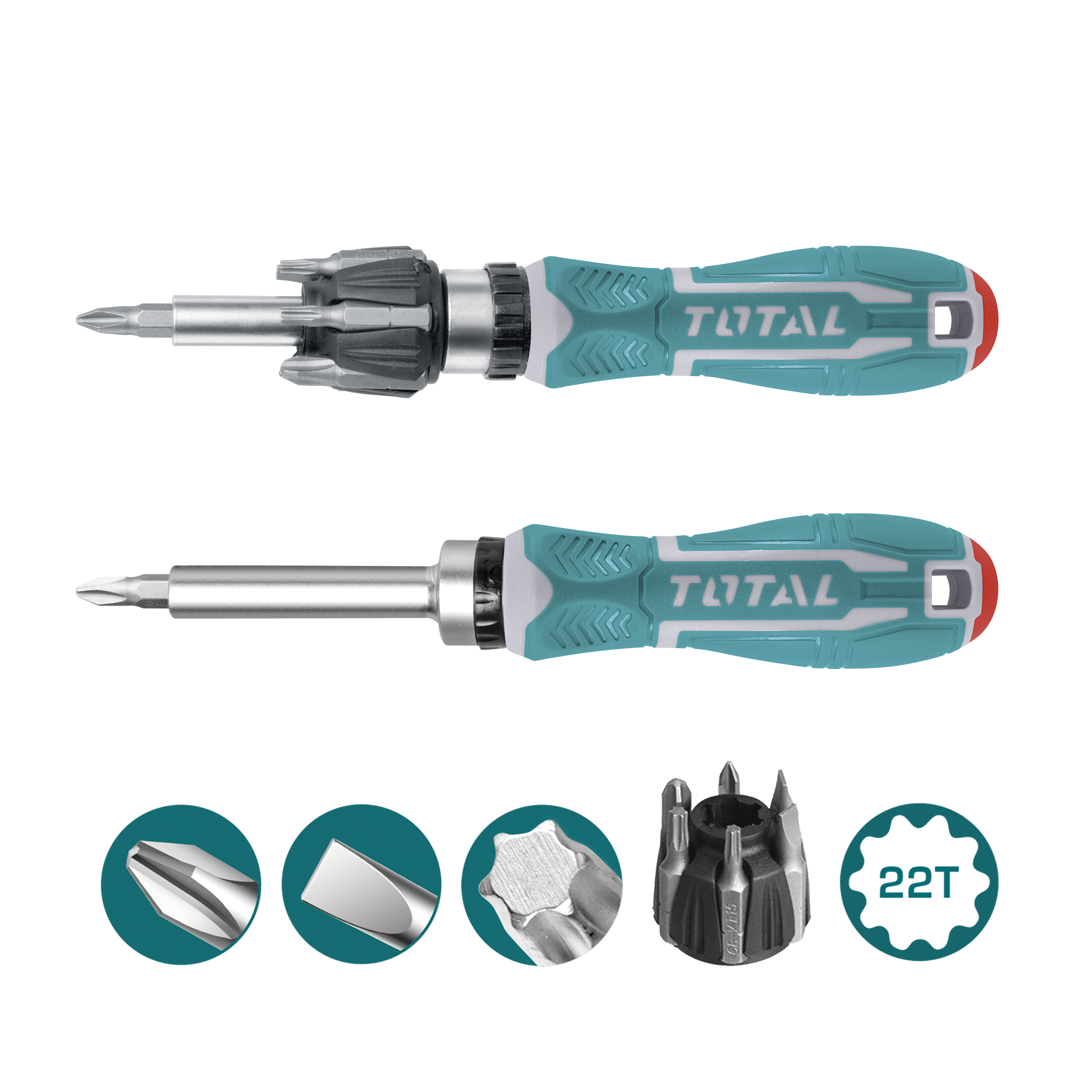 Destornillador con 7 puntas intercambiables TACSD30086