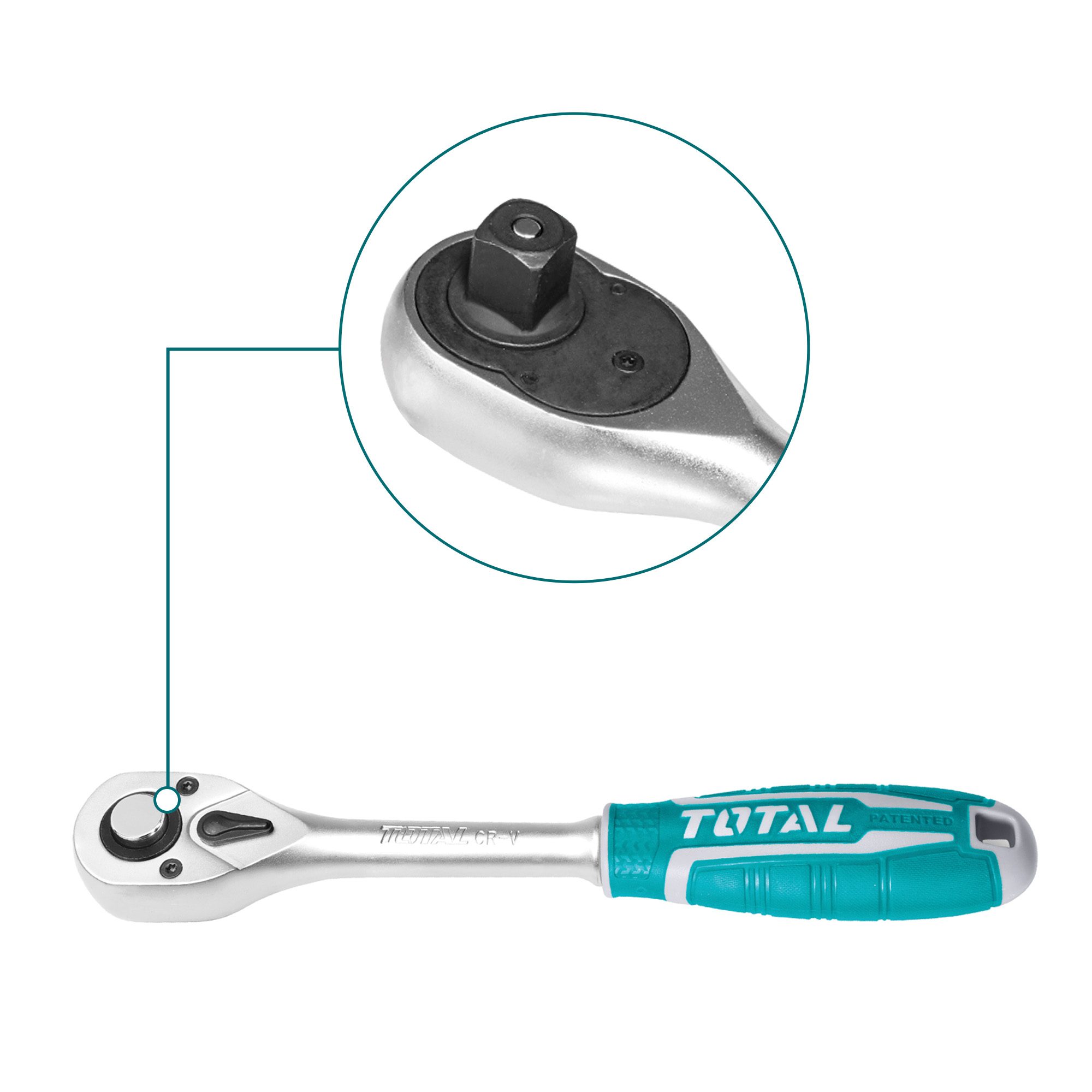 Llave de carraca reversible THT106 | 260 mm/inserción de 1/2'' | Cromo-vanadio (Cr