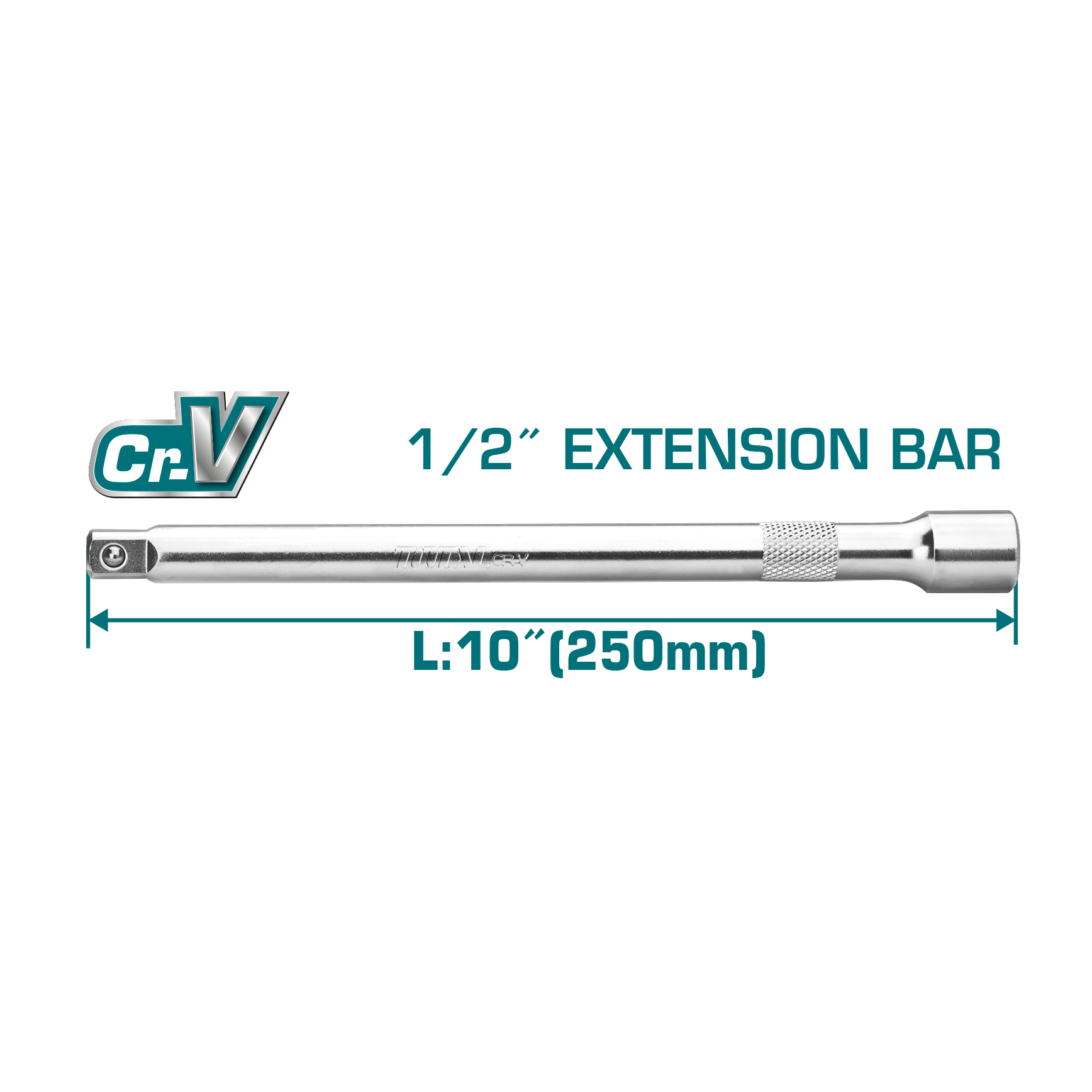Alargador de barra cuadrada 1/2'' THEB12 | 250 mm | Cromo-vanadio (Cr-V)