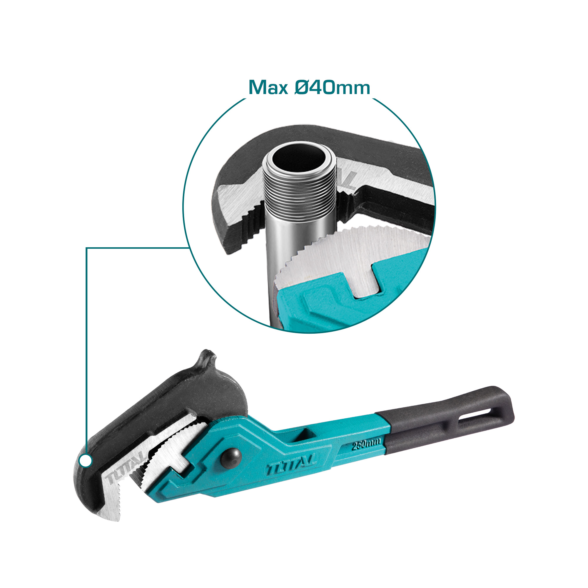 Llave de tubo de ajuste rápido THT1711 | 250 mm | Acero al carbono