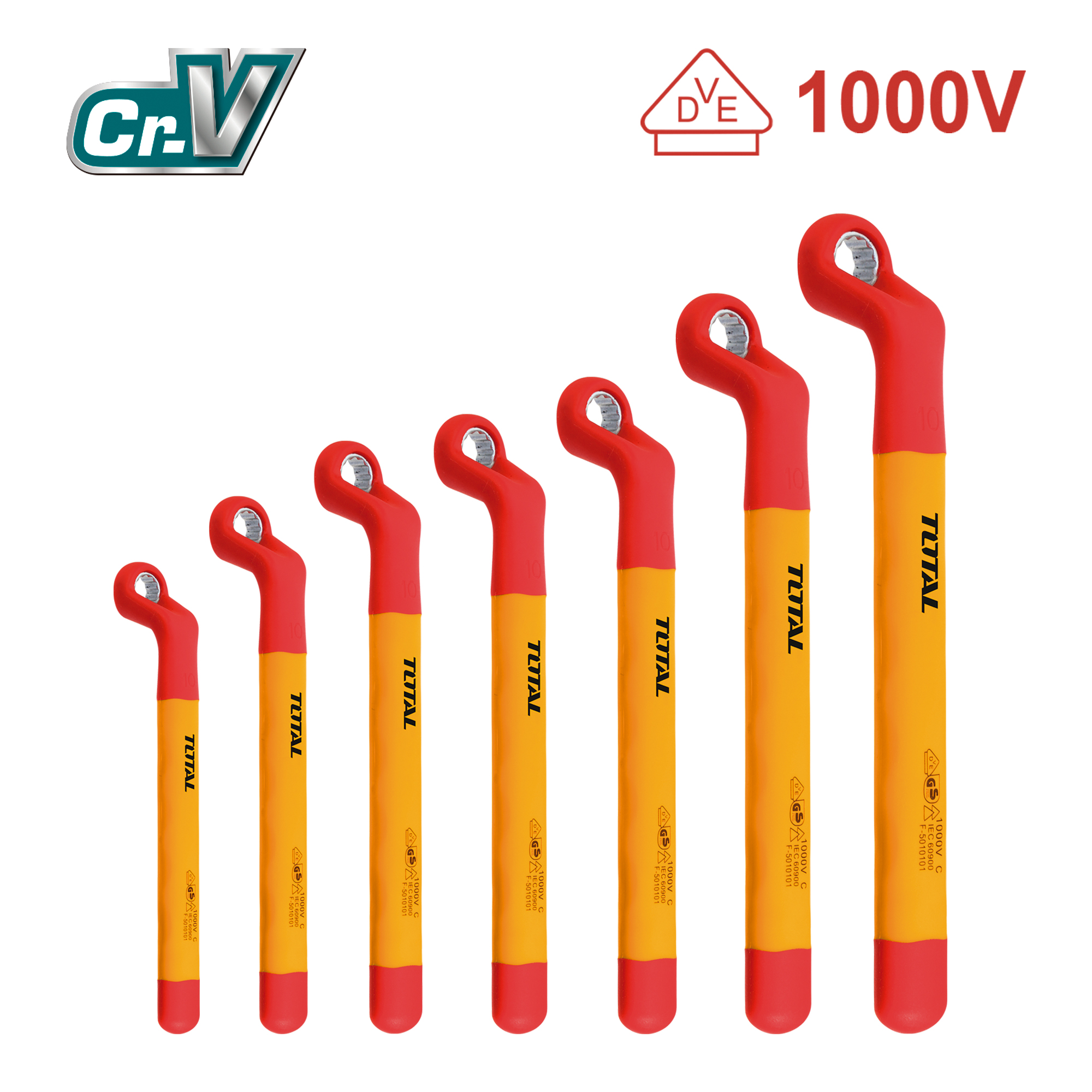 Juego de 7 llaves acodadas aisladas THKISPA0702
