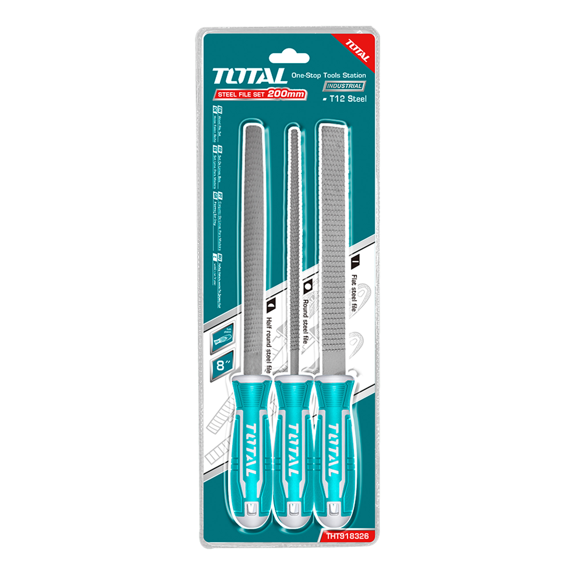 Juego de 3 limas THT918326 | 200 mm