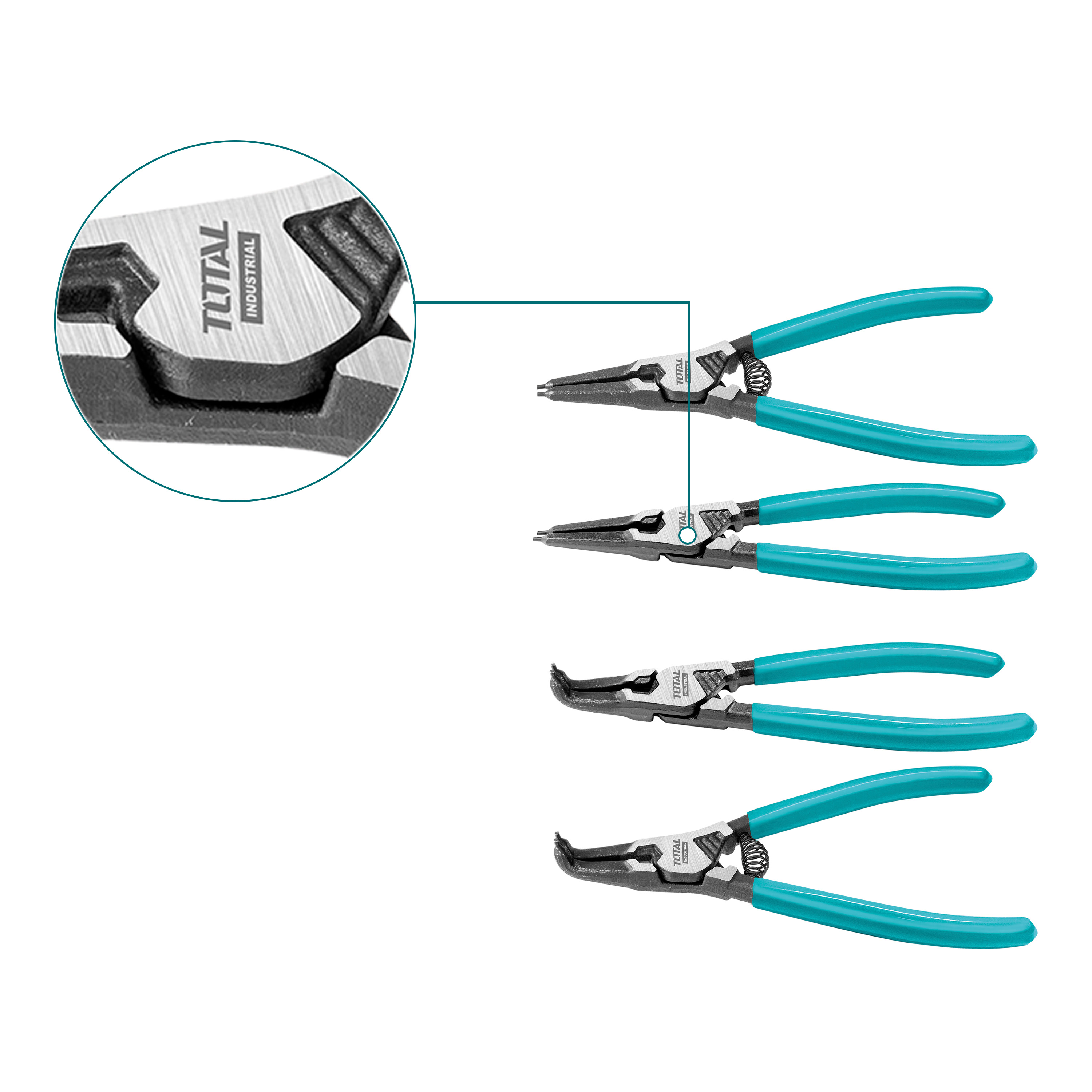 Set of 4 circlip pliers THTJ214042 | 180 mm | Carbon steel