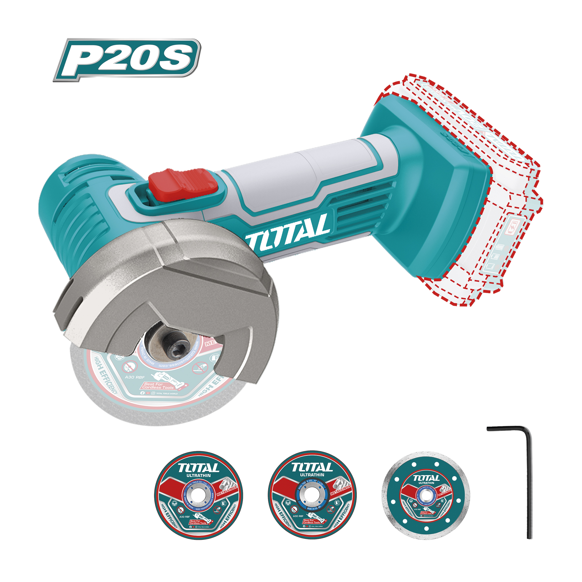 Mini amoladora angular a batería TAGLI76011 | 20 V