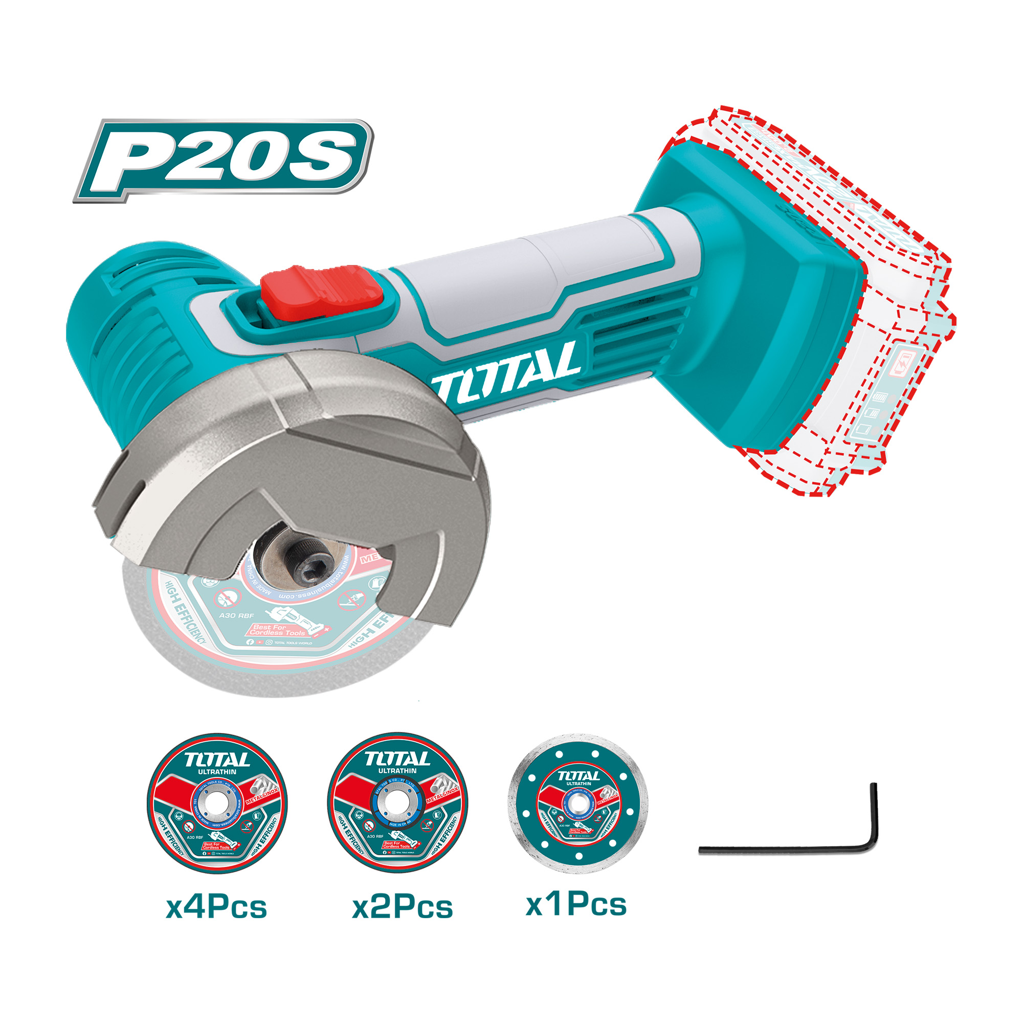 Mini amoladora angular a batería TAGLI76011 | 20 V