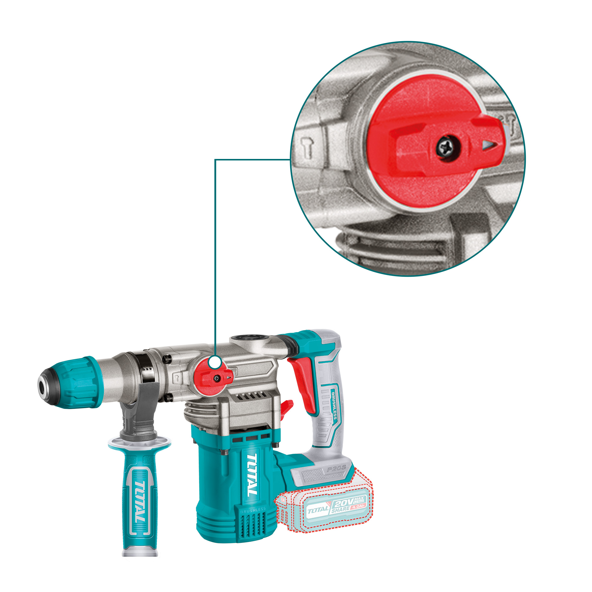 Martillo perforador brushless a batería TRHLI20288 | 20 V