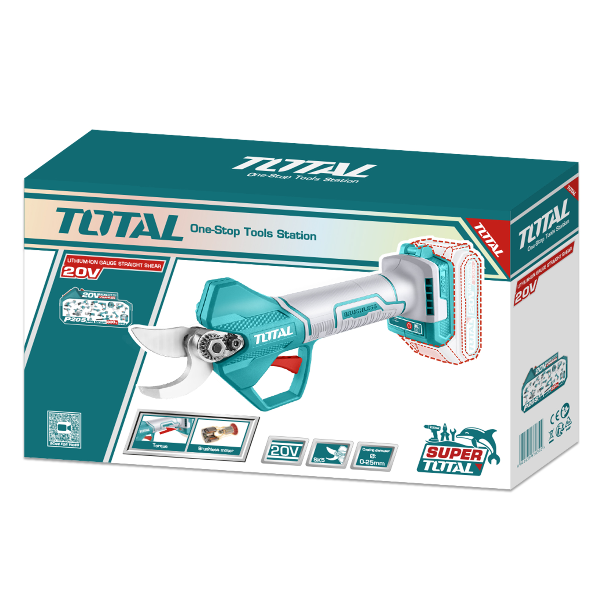 Tijeras de poda brushless a batería TSSLI20258 | 20 V